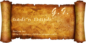 Gubán Ildikó névjegykártya